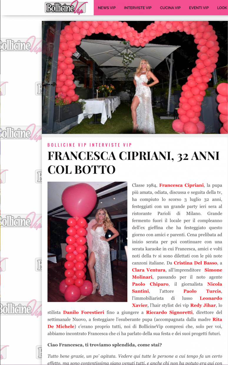 Compleanno Francesca Cipriani Foto Gabriele Ardemagni