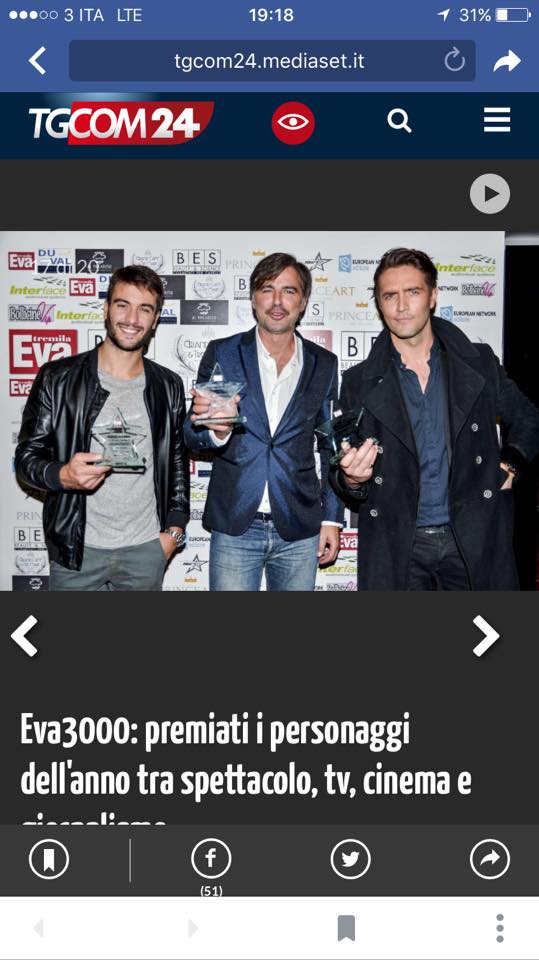 Premio Eva 3000 su tgcom.it Pierpaolo Pretelli Beppe COnvertini Alex Belli Foto by www.gabrieleardemagni.com