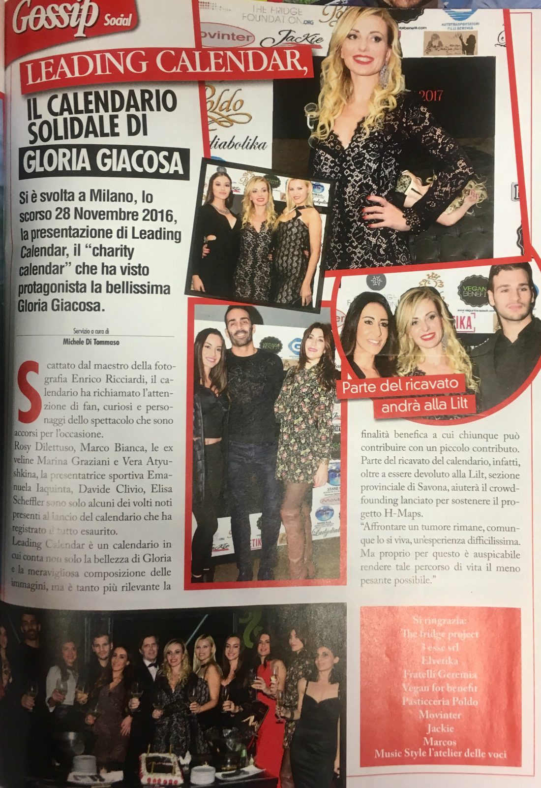 Tutto Gossip Febbraio 2017 Calendario Gloria Giacosa