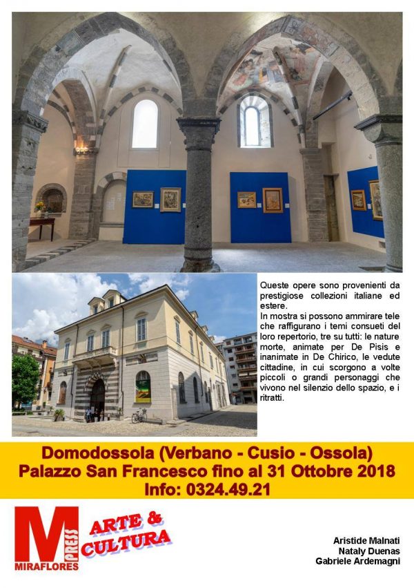 Miraflores Press 107 settembre 2018 mostra De Chirico De Pisis Domodossola gabriele ardemagni