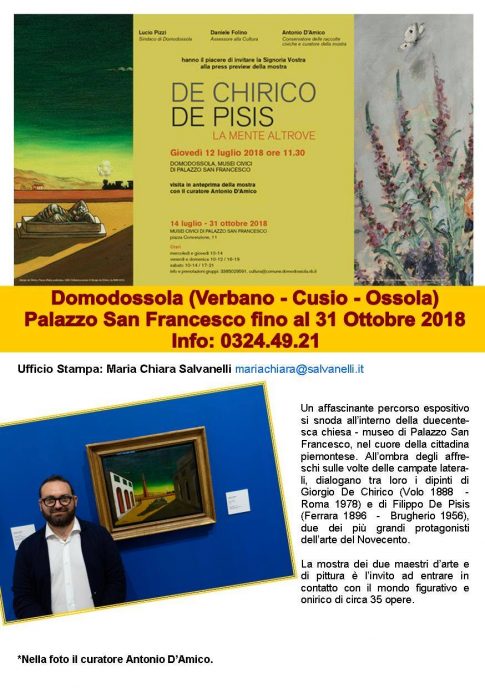 Miraflores Press 107 settembre 2018 mostra De Chirico De Pisis Domodossola gabriele ardemagni