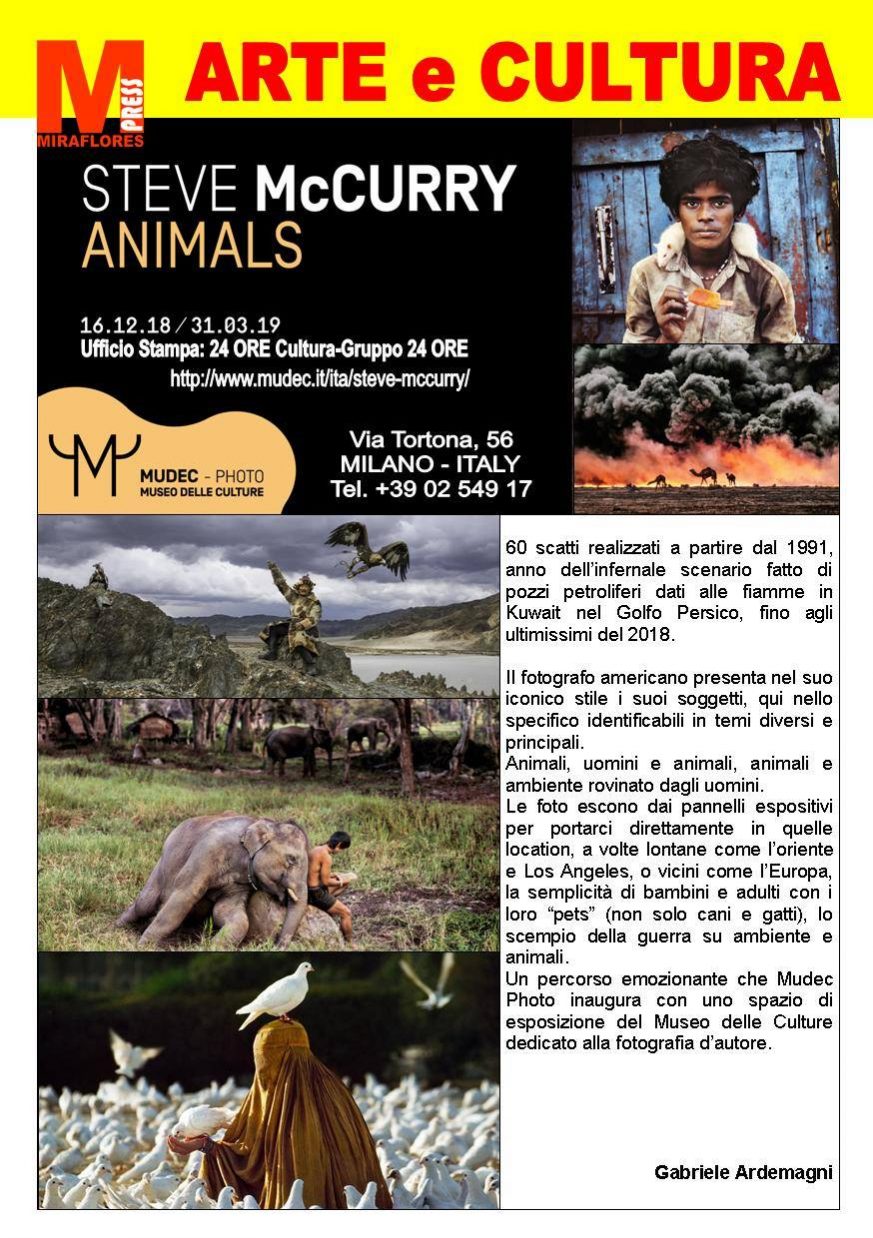 Miraflores Press #112 Febbraio 2019 Steve McCurry Animals Mudec